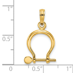 14K 3-D Small Shackle Link Screw Charm
