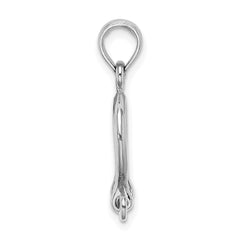 14K White Gold 3-D Small Shackle Link Screw Charm