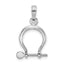 14K White Gold 3-D Small Shackle Link Screw Charm