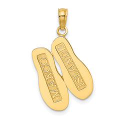 14K Polished Large MARCO ISLAND Double Flip-Flop Charm
