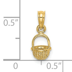 14K 3-D Mini Basket Charm