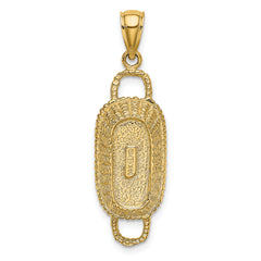 14K 3-D 2 Handles Rectangular Basket Charm