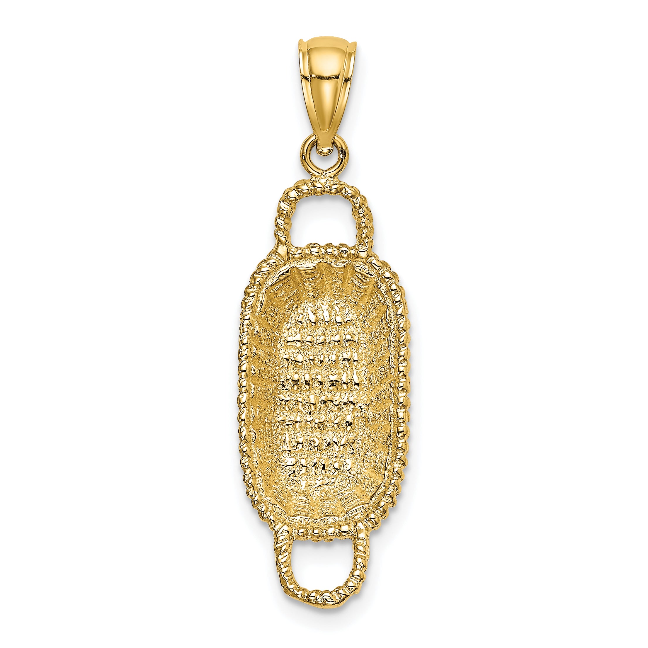 14K 3-D 2 Handles Rectangular Basket Charm