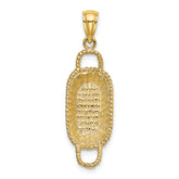 14K 3-D 2 Handles Rectangular Basket Charm