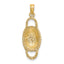 14K 3-D 2 Handles Oval Basket Charm