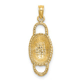 14K 3-D 2 Handles Oval Basket Charm