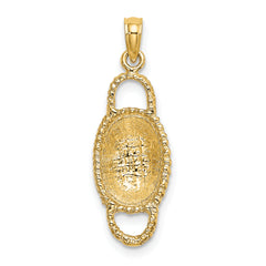 14K 3-D 2 Handles Oval Basket Charm