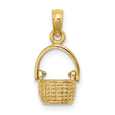 14K 3-D Moveable Handle Basket Charm