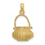 Flower Basket Charm in 14K Yellow Gold, 17mm Moveable - Sophia Jewelers