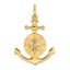 Anchor & Nautical Compass Charm in 14K Yellow Gold, 45mm - Sophia Jewelers