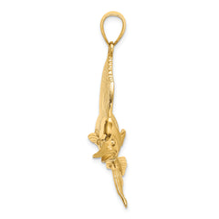 14K 3-D Polished/Satin Sailfish Charm