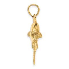 14K 3-D Female Dorado (Mahi-Mahi) Charm
