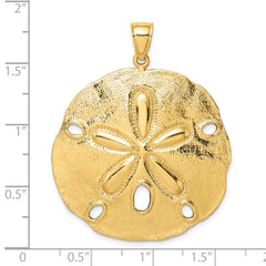 14K Polished Large Sand Dollar Charm
