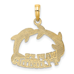 14K NAPLES FLORIDA Jumping Dolphins Charm