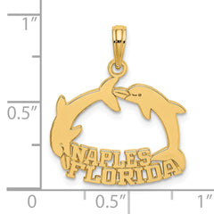 14K NAPLES FLORIDA Jumping Dolphins Charm