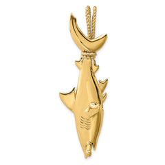 14K 3-D Hammerhead Shark w/ Rope Bail Charm