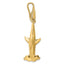 Hammerhead Shark Charm in 14K Yellow Gold, 56mm Textured - Sophia Jewelers