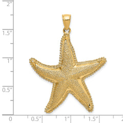 14K Textured Starfish Charm