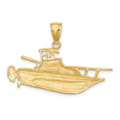14K 2-D Fishing Boat Charm