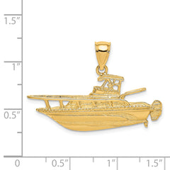 14K 2-D Fishing Boat Charm