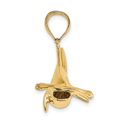 14K 3-D Hammerhead Shark Charm