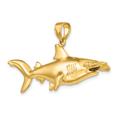 14K 3-D Hammerhead Shark Charm