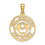 14K ST. GEORGE ISLAND w/DOLPHINS Circle Charm