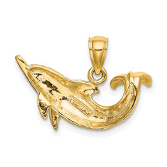 14K Polished Dolphin Charm