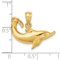 14K Polished Dolphin Charm