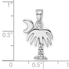 14K White Gold Polished Charleston Palm Tree Charm