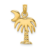 14K Polished Charleston Palm Tree Charm
