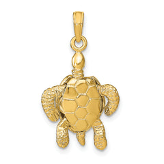 14K 3-D Sea Turtle with Moveable Head and Legs Charm