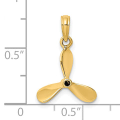 14K 3-D w/ 3 Blades Propeller Charm