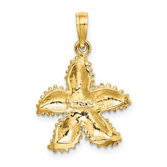 14K Textured Starfish Charm