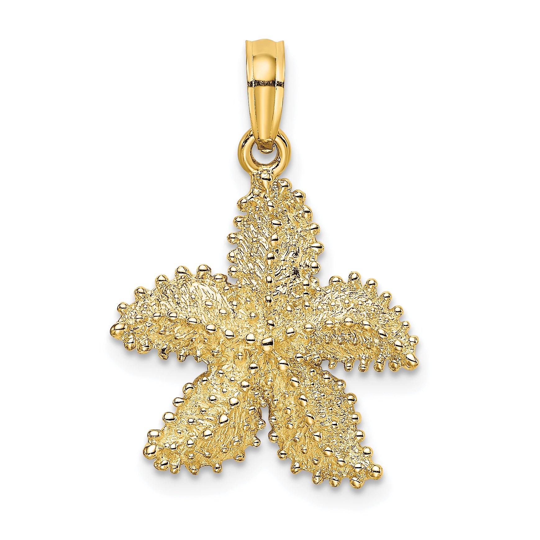 14K Textured Starfish Charm