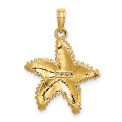 14K Beaded Textured Starfish Charm