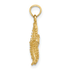 14K Beaded Textured Starfish Charm