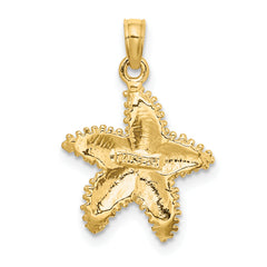 14K Beaded Textured Starfish Charm