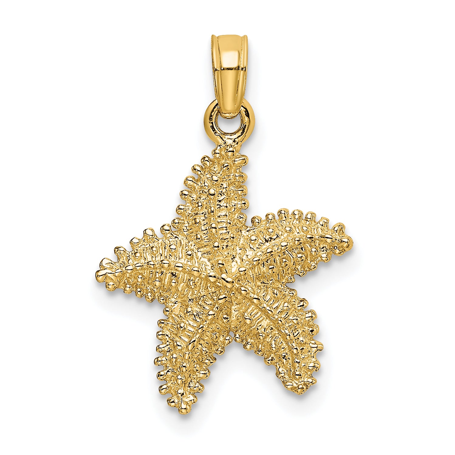 14K Beaded Textured Starfish Charm