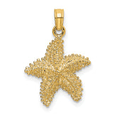 14K Beaded Textured Starfish Charm