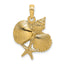 14K Textured Shell Cluster and Starfish Charm