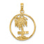 14K MARCO IS. Palm Tree Round Charm