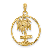 14K MARCO IS. Palm Tree Round Charm