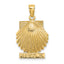 Scallop Shell Charm in 14K Yellow Gold, 7.2x20mm Textured - Sophia Jewelers