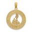14K BLOCK ISLAND, RI Circle w/ Map Charm