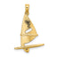 14K 3-D Textured Windsail Surfing Board Charm