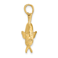 14K 3-D Polished Skipjack Tuna Fish Charm