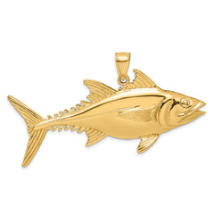 14K 3-D Polished Skipjack Tuna Fish Charm