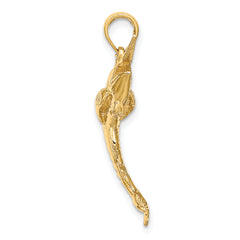 14K 3-D Polished BLUE MARLIN Charm