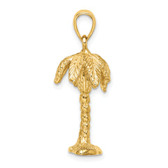 14K 3-D Textured Palm Tree Charm